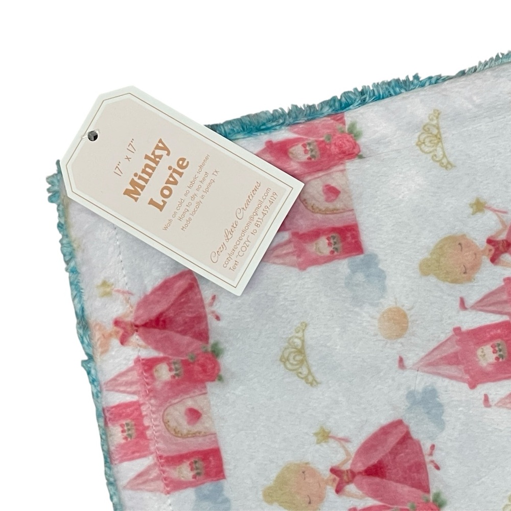 Handmade Minky Lovie Blanket – 17x17 Soft & Cozy Security Blanket